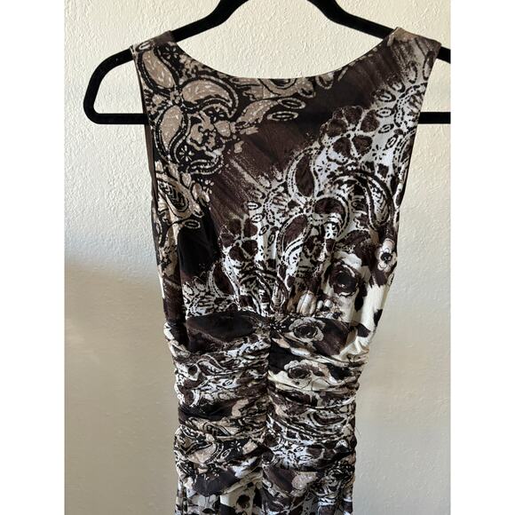 Vintage Karen Kane Mesh Midi Dress Ruched Waist Womens Size Medium Whimsigoth - Picture 4 of 5